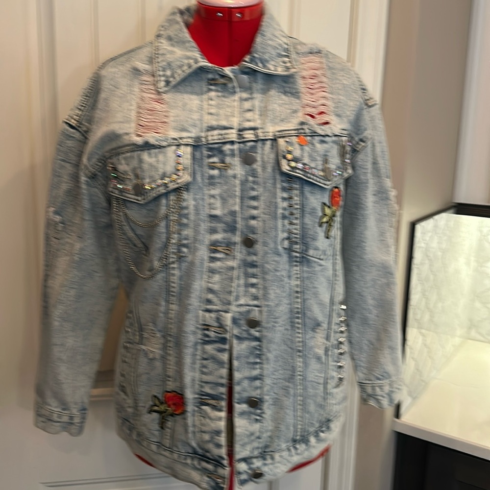 The Last Shadow Puppets custom designed denim jacket. One of a kind.